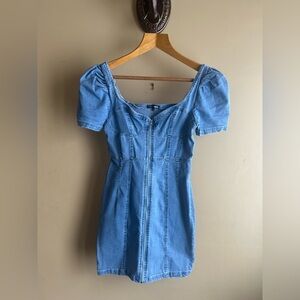 Stretch denim mini dress